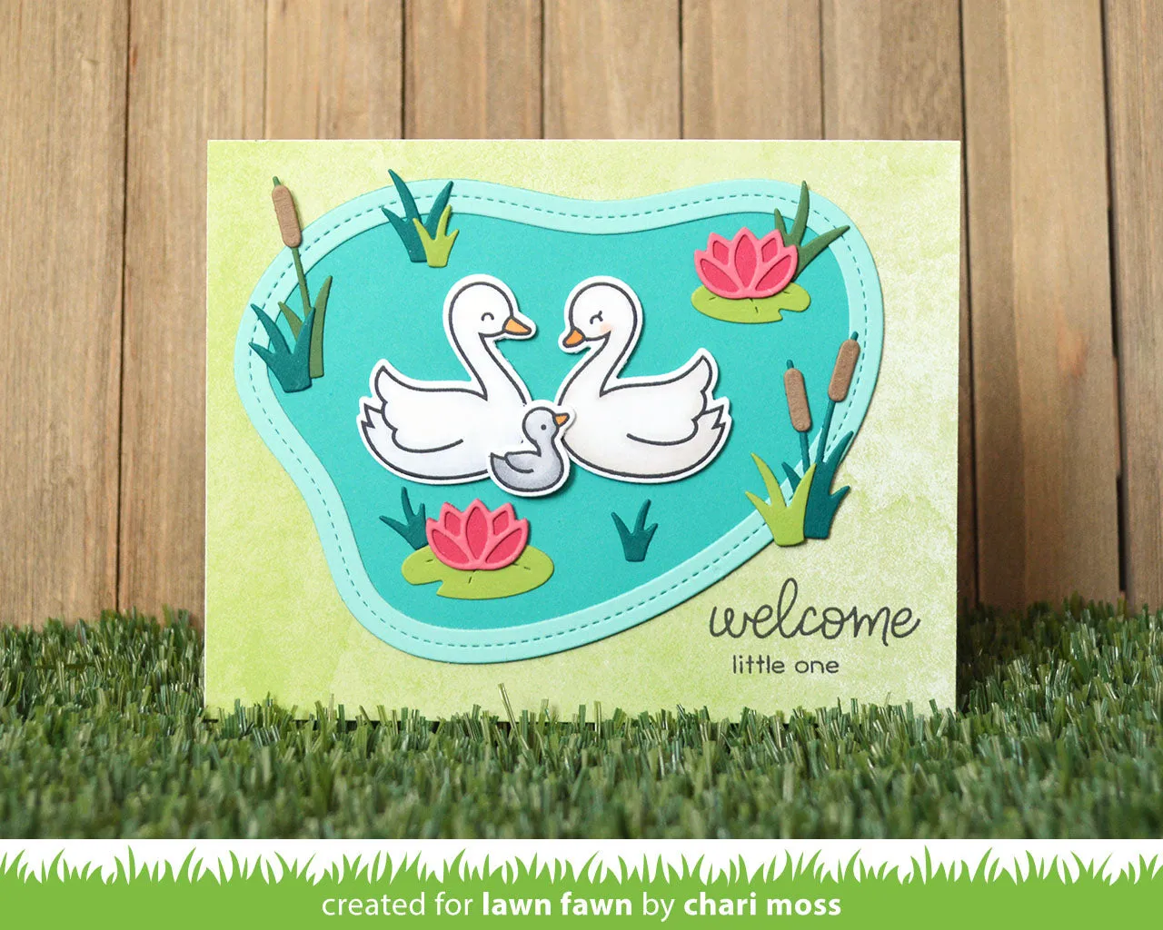 Lawn Fawn Stitched Pond Frame Lawn Cuts Stanzen Teich