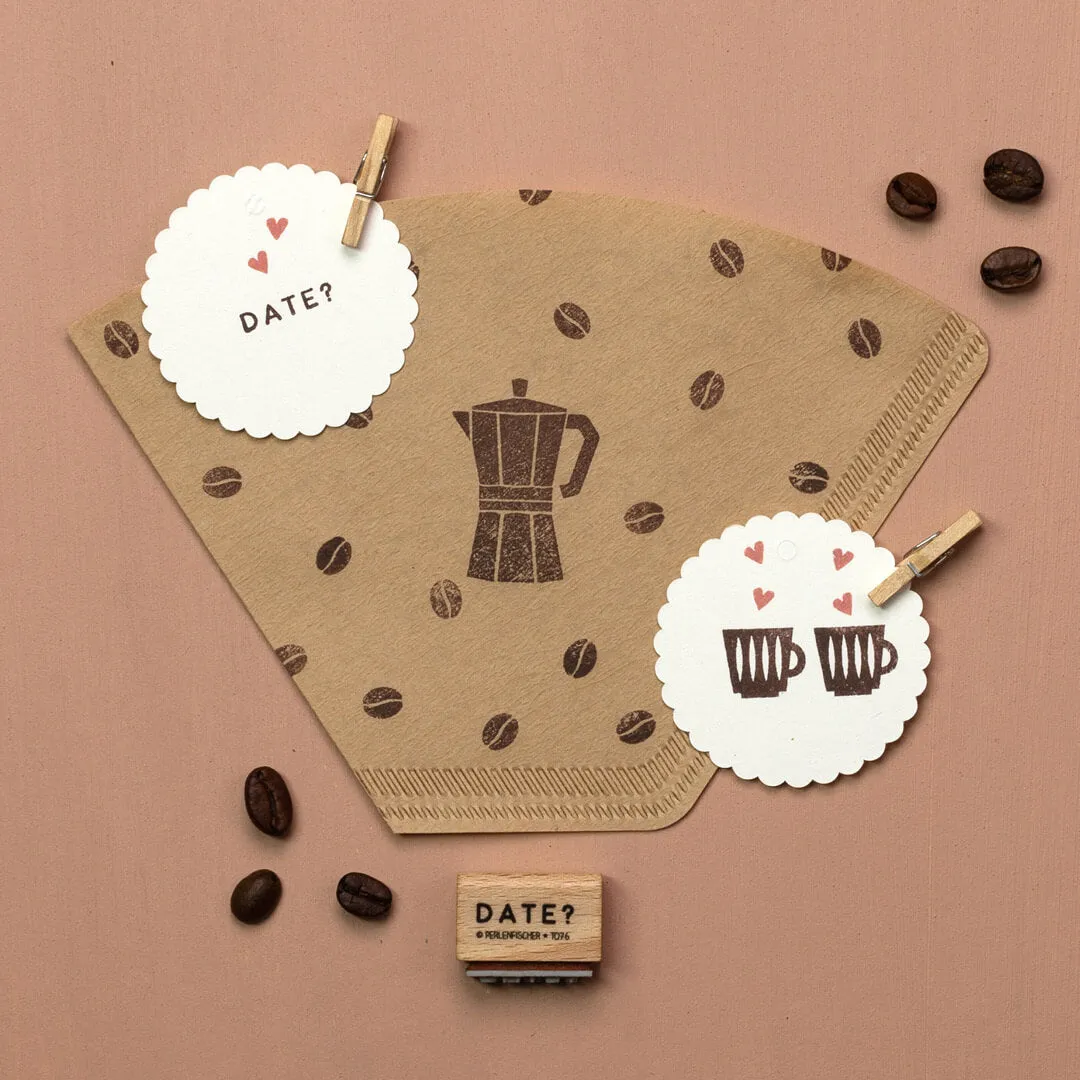 Perlenfischer Espresso Pot Stempel Kanne 37 x 27 mm