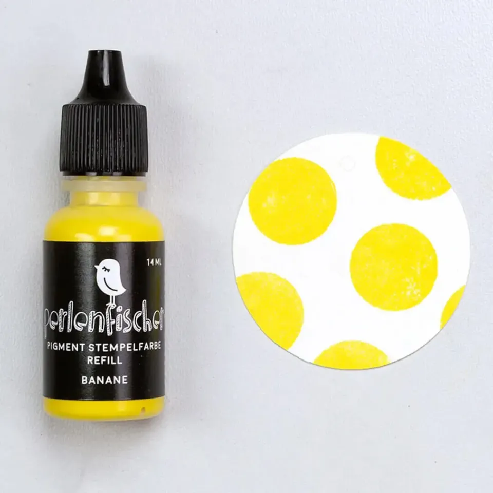 Perlenfischer Pigment Stempelfarbe Refill Banane 14 ml