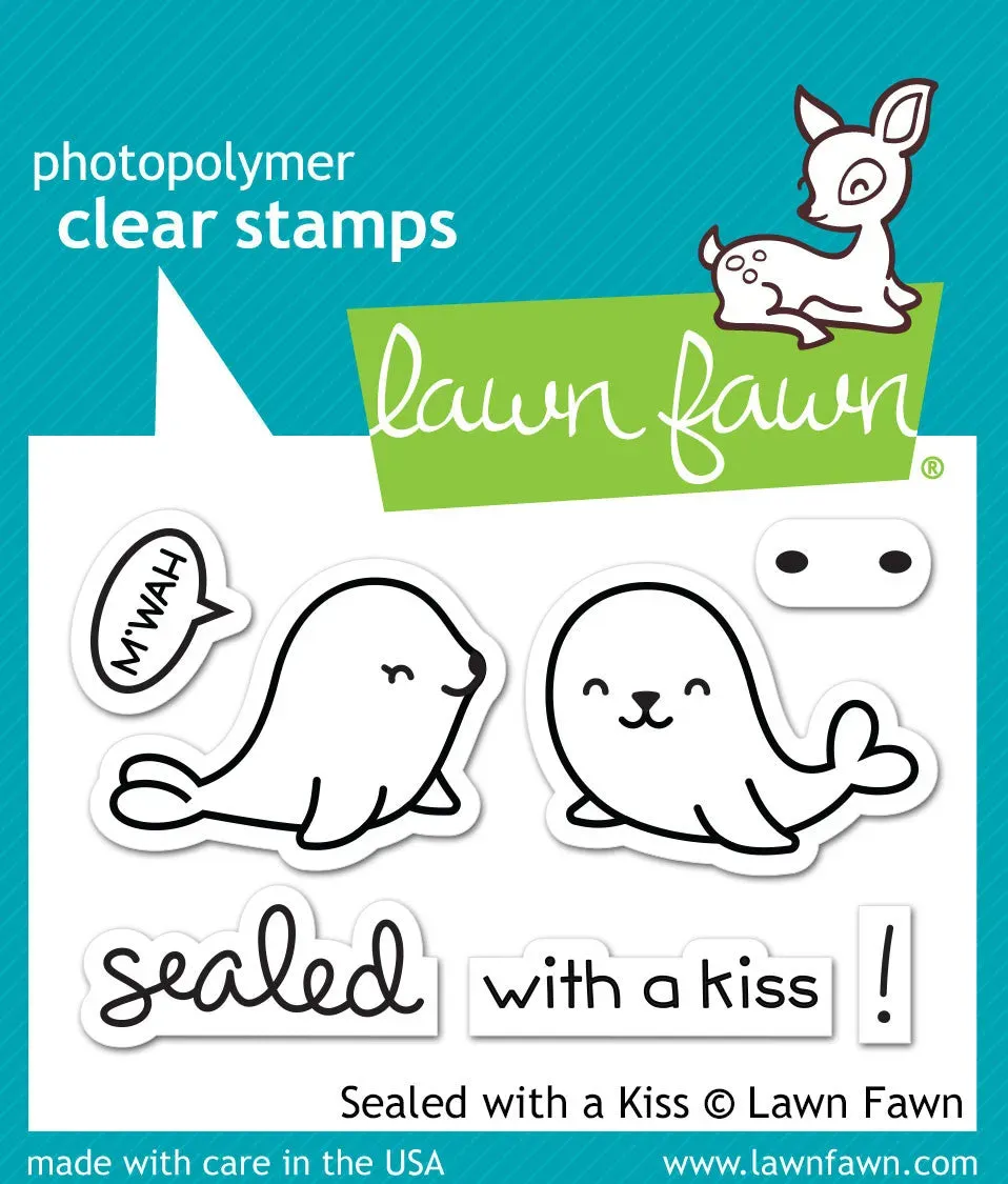 Lawn Fawn Sealed with a Kiss Stempelset Mini Robben