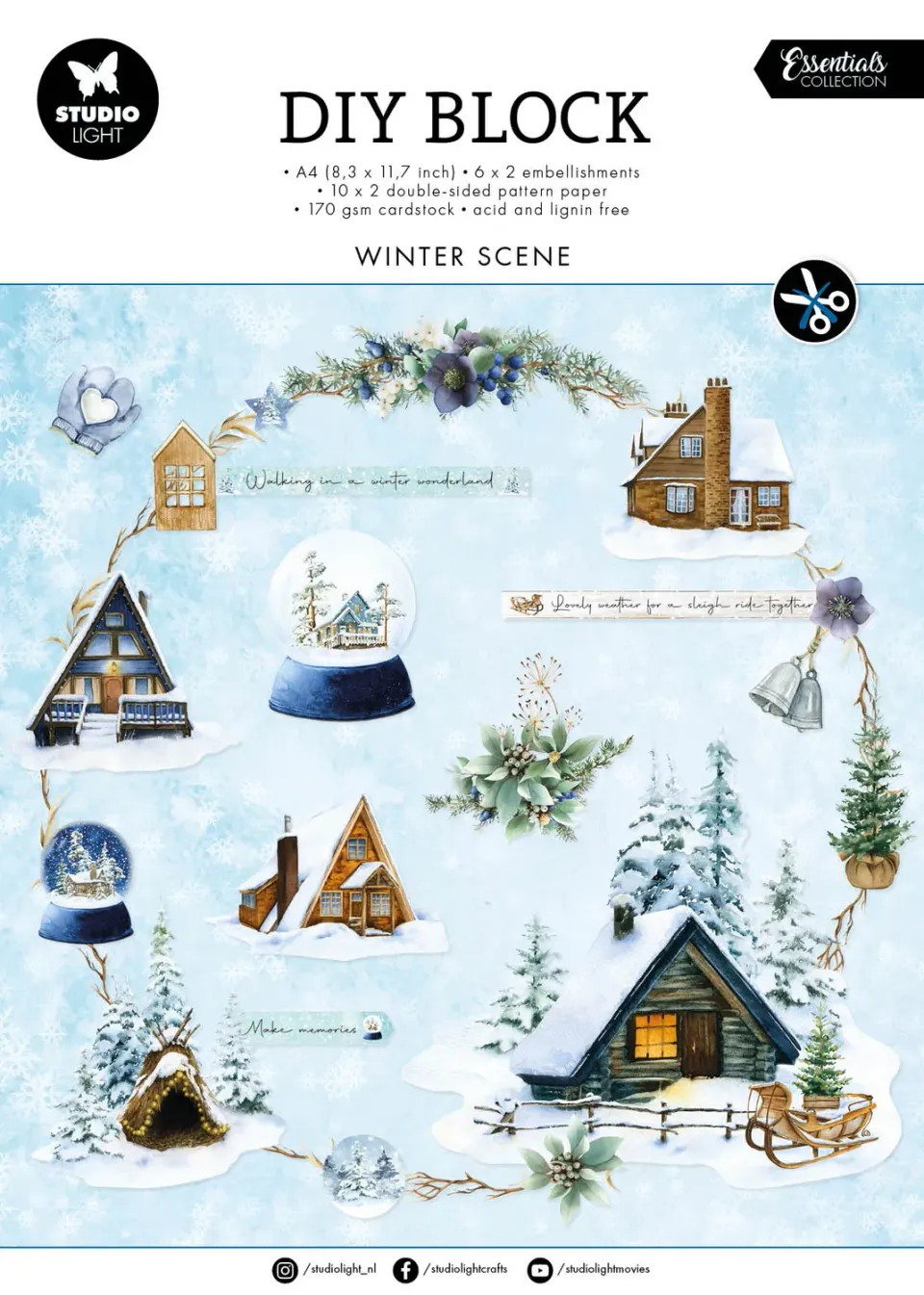 Studio Light Essentials Die-cut Papierblock Winter Scene