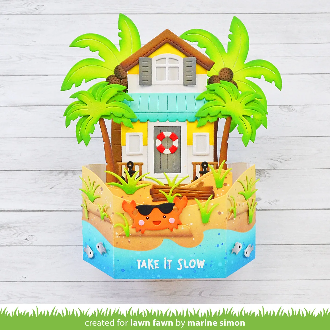 Lawn Fawn Build-A-House Beach Add-On Stanze Sommer
