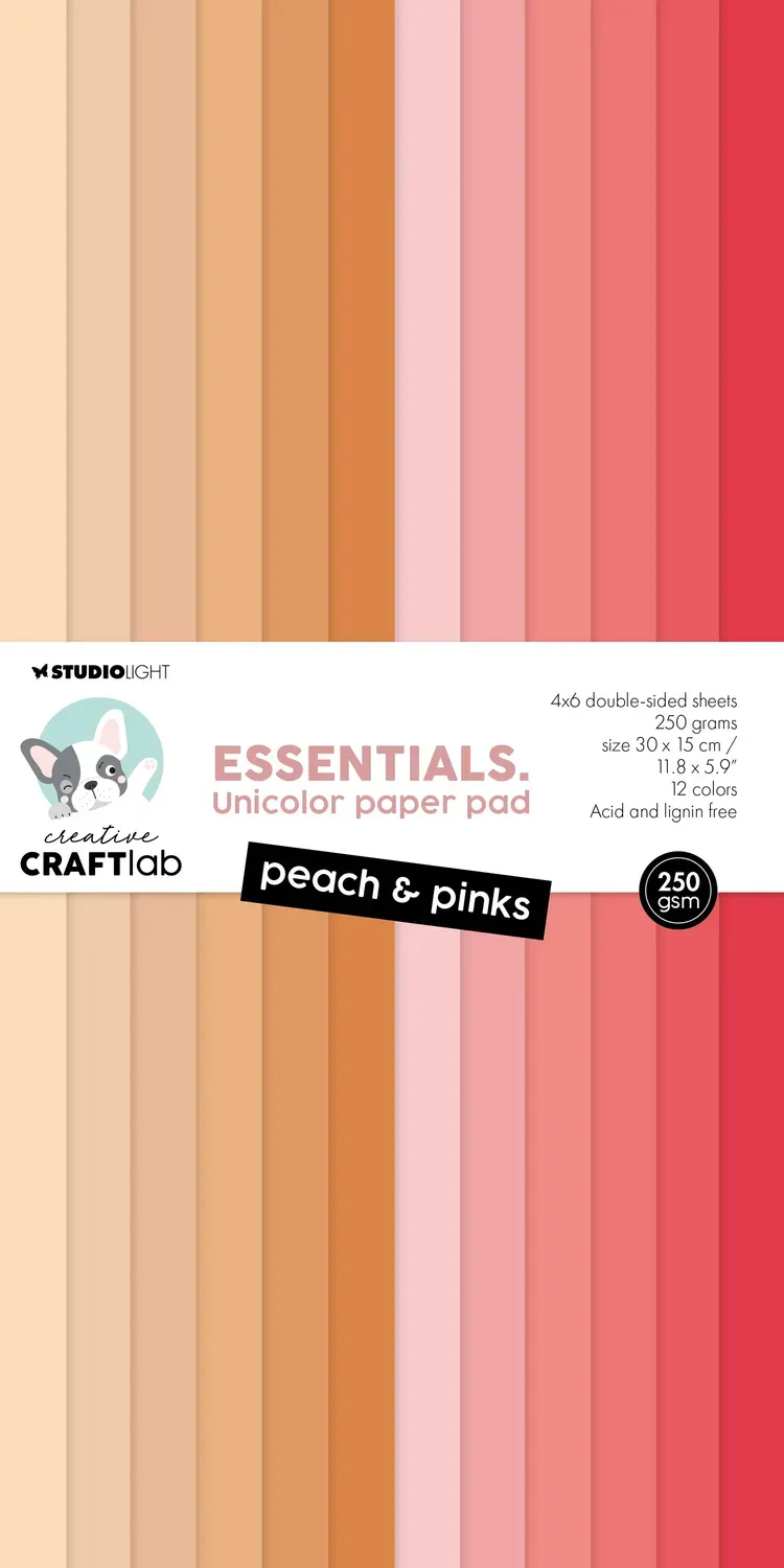 StudioLight Creative Craftlab Unicolor Paper Pad Peach Pinks Papierblock