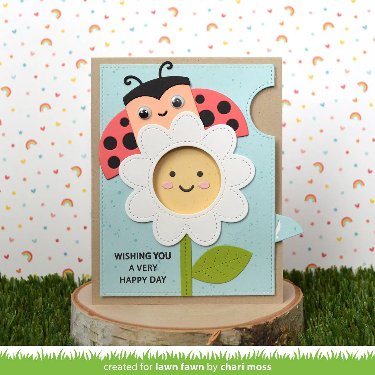 Lawn Fawn Tiny Gift Box Ladybug Stanzschablone Marienkäfer