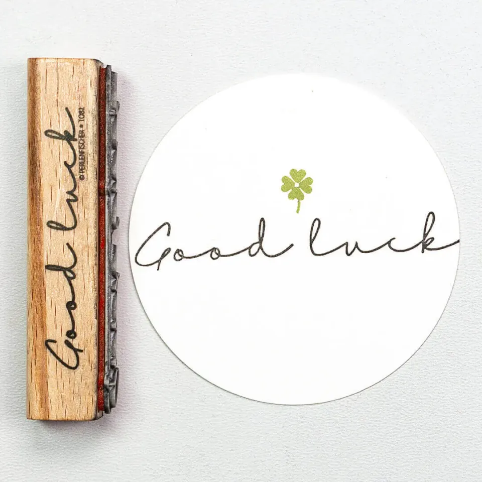 Perlenfischer Good luck 2 Stempel Viel Glück 11x75 mm