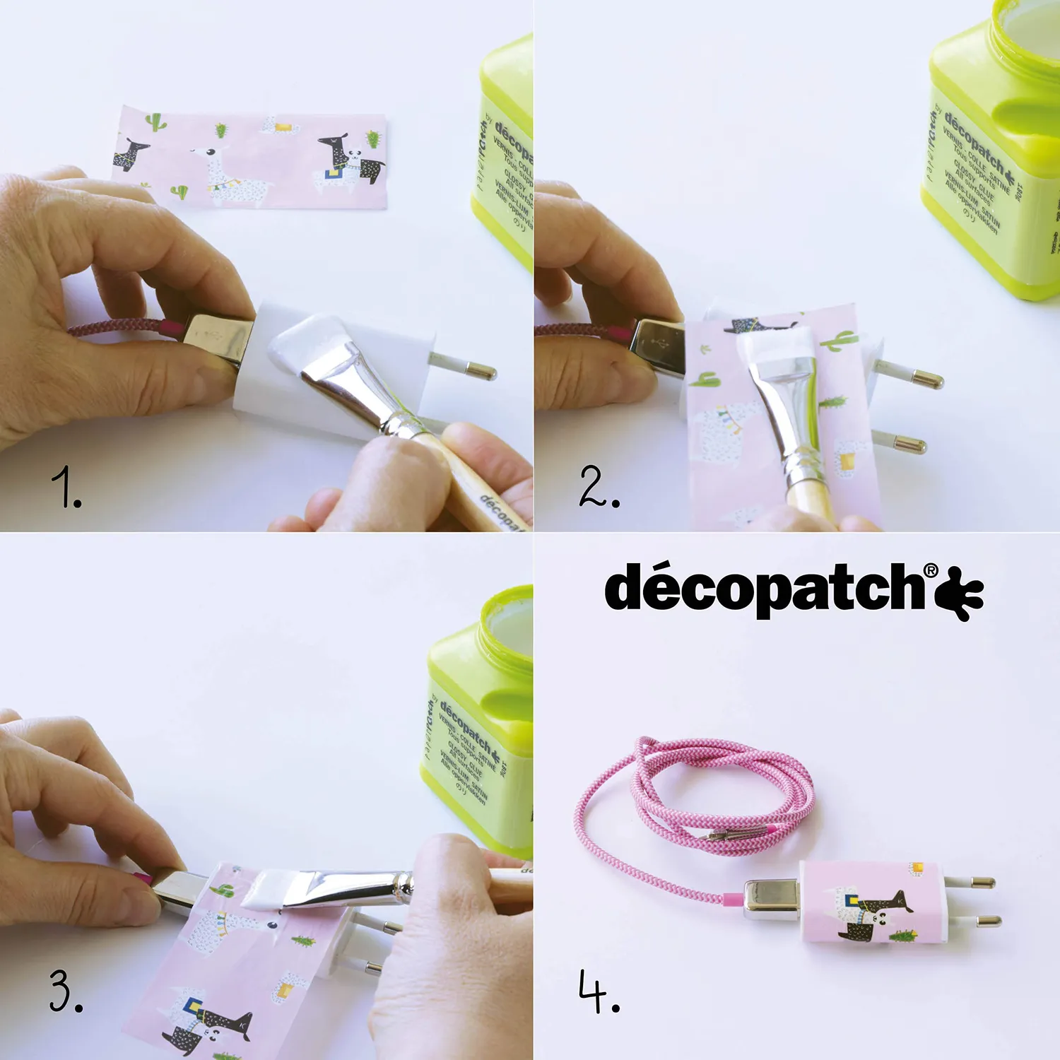 Décopatch C681O Décopatchpapier Punkte 3 Blätter rosa