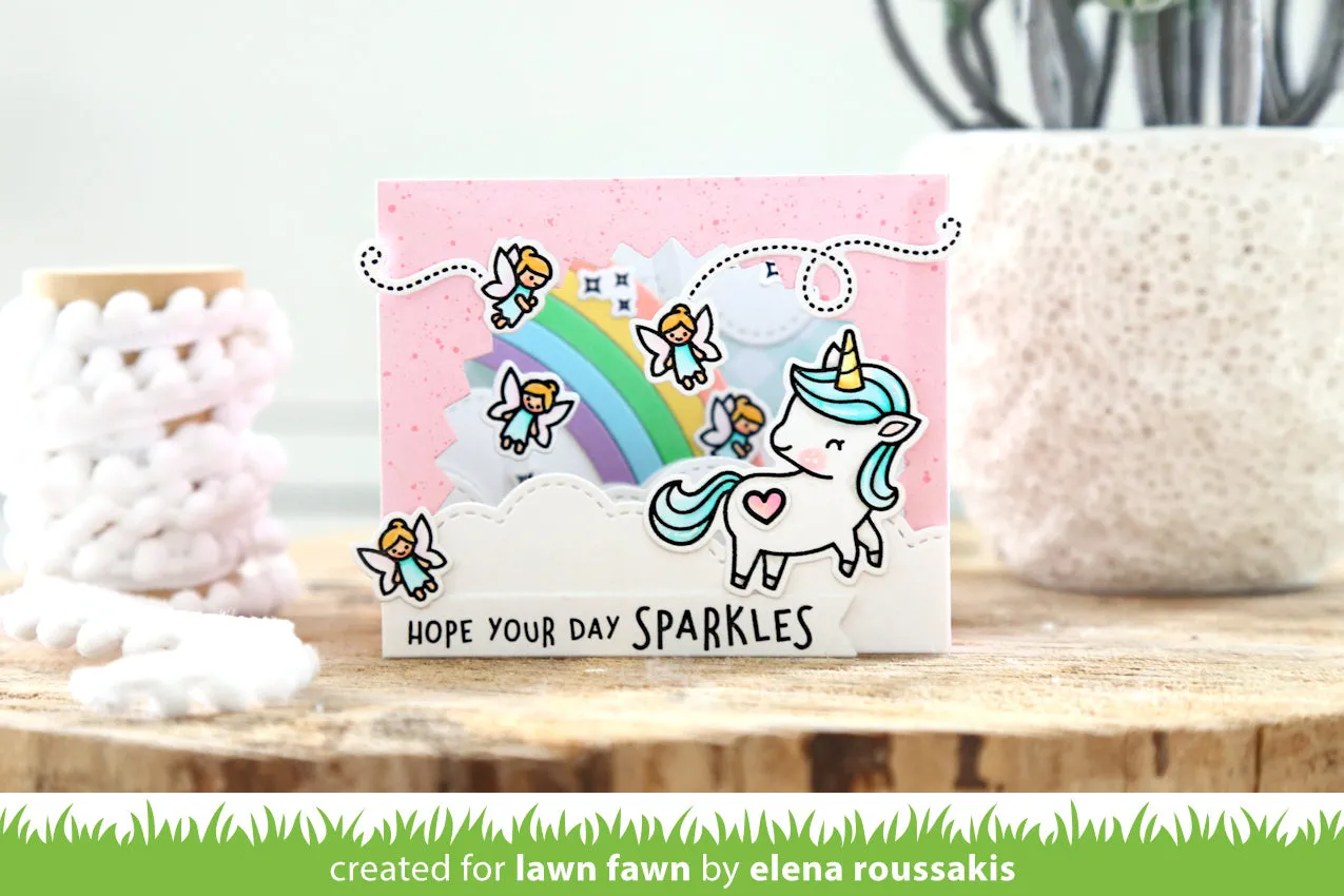 Lawn Fawn Shadow Box Rainbow Add-On Stanze Regenbogen