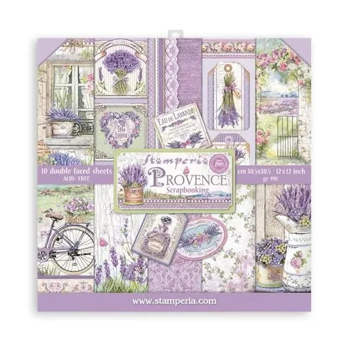 Stamperia Provence Scrapbooking Pad 10 Bogen 30,5x30,5 SBBL105