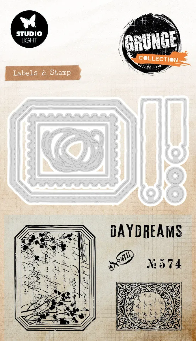 StudioLight Grunge Stempel Stanzen-Set Label & Stamp