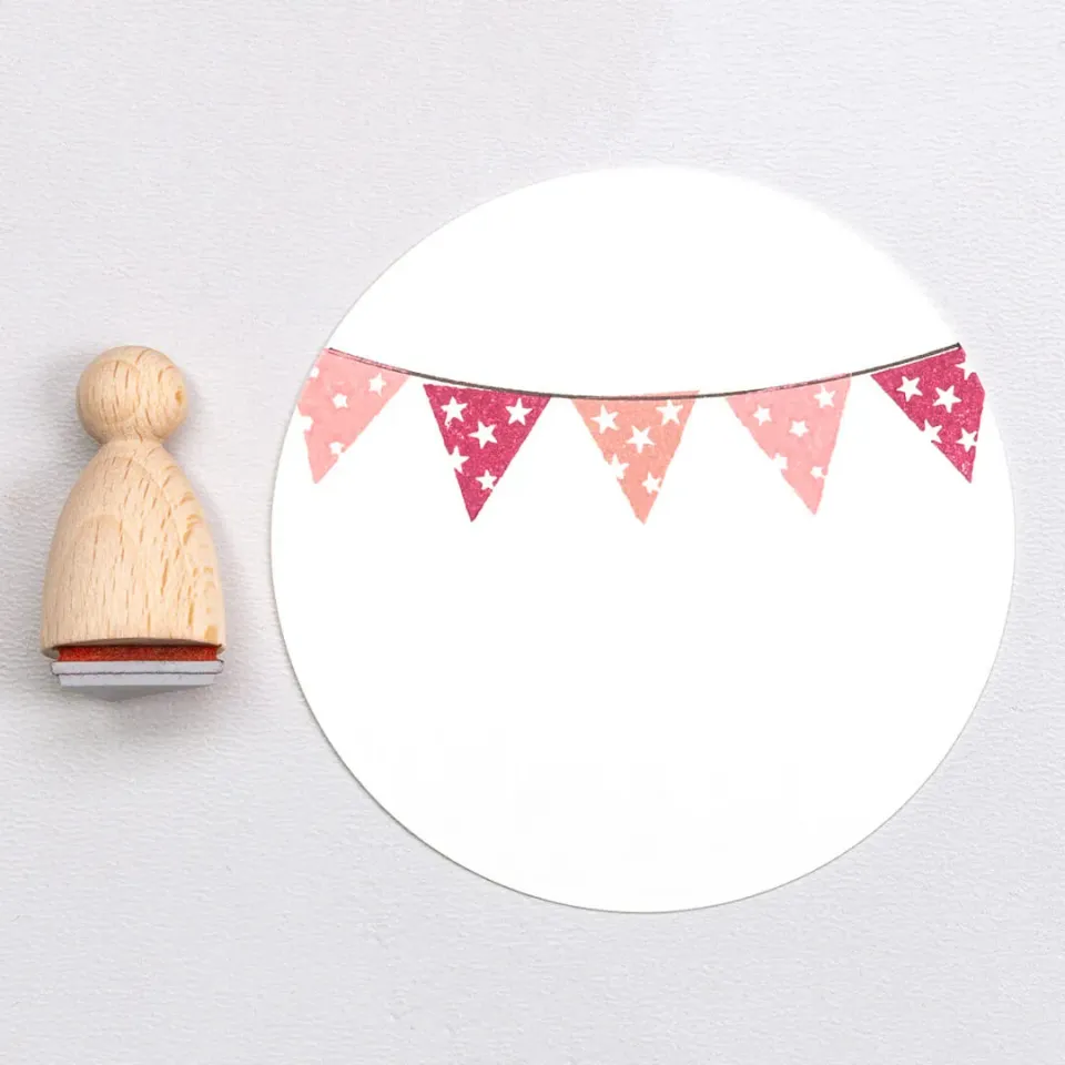 Perlenfischer Wimpel Sterne Stempel 13x13 mm Geburtstag