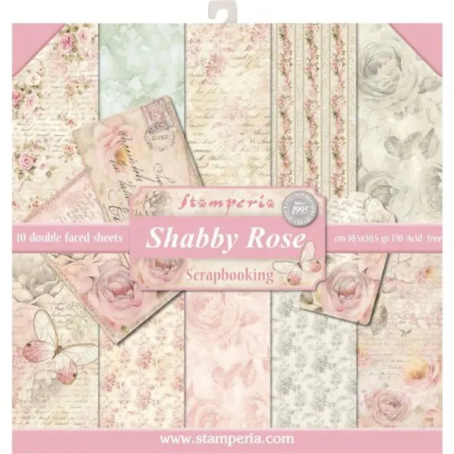 Stamperia Shabby Rose Papierblock 30,5x30,5cm Vintage