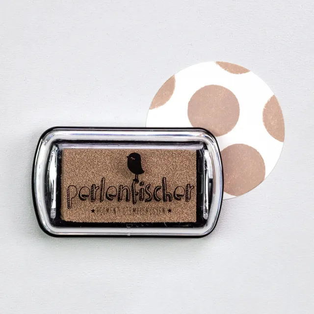 Perlenfischer Beige Mini Stempelkissen Pigment