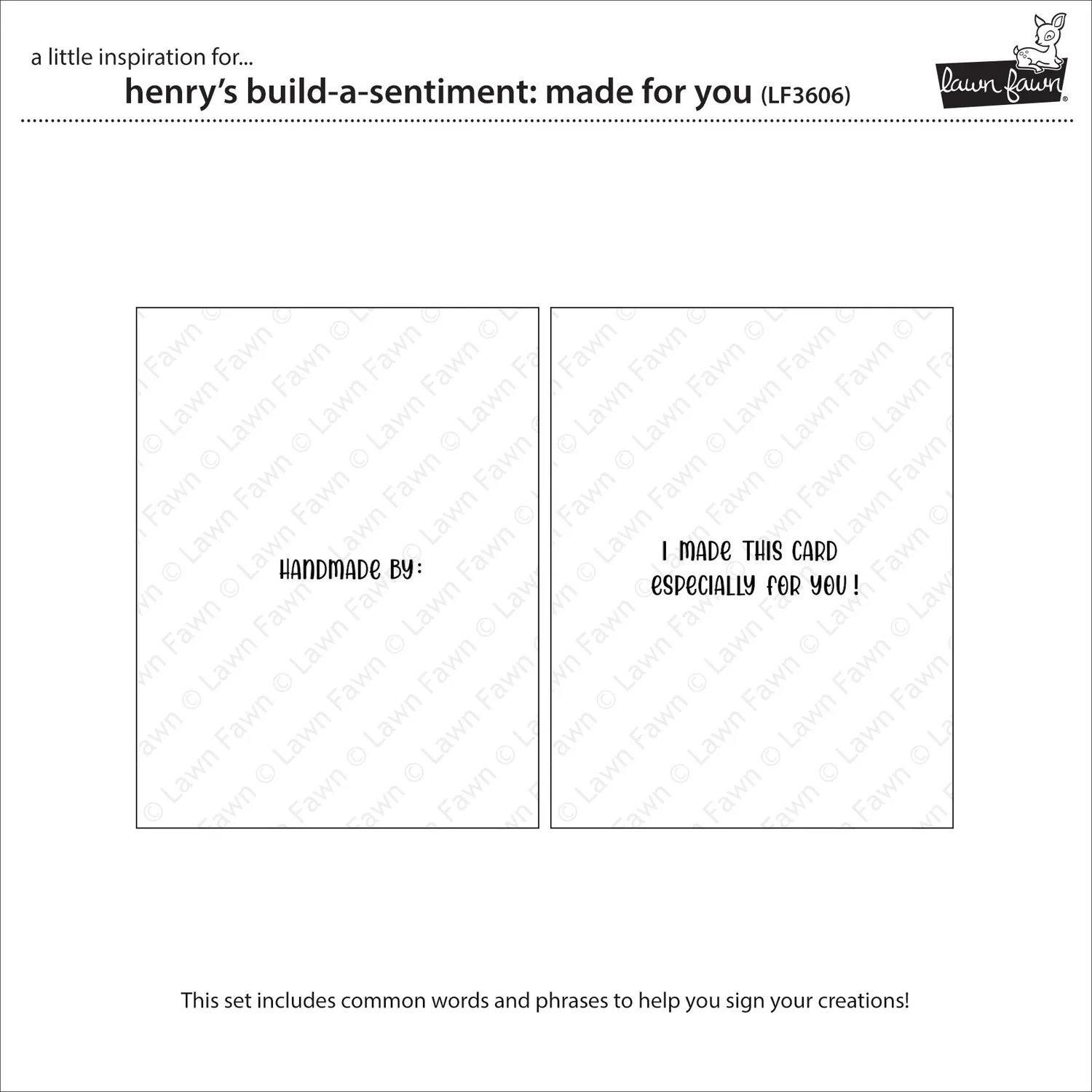 Lawn Fawn Henry's Build-a-Sentiment Made for You Stempel