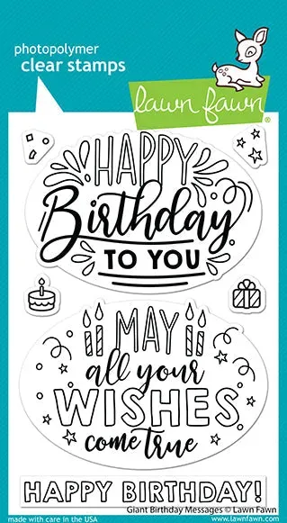 Lawn Fawn Giant Birthday Messages Stempelset Geburtstag groß