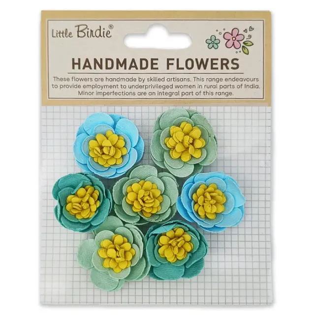 Lavinia-Stamps Cleo Teal Vibes Papierblumen 7er petrol