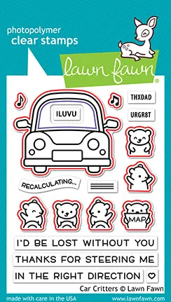 Lawn Fawn Car Critters Stanzschablonen Auto Bär