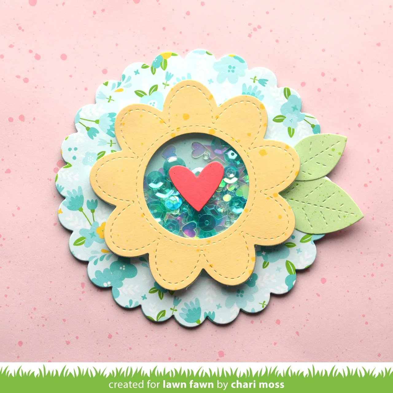 Lawn Fawn Stitched Flower Frame Stanzen Blumen