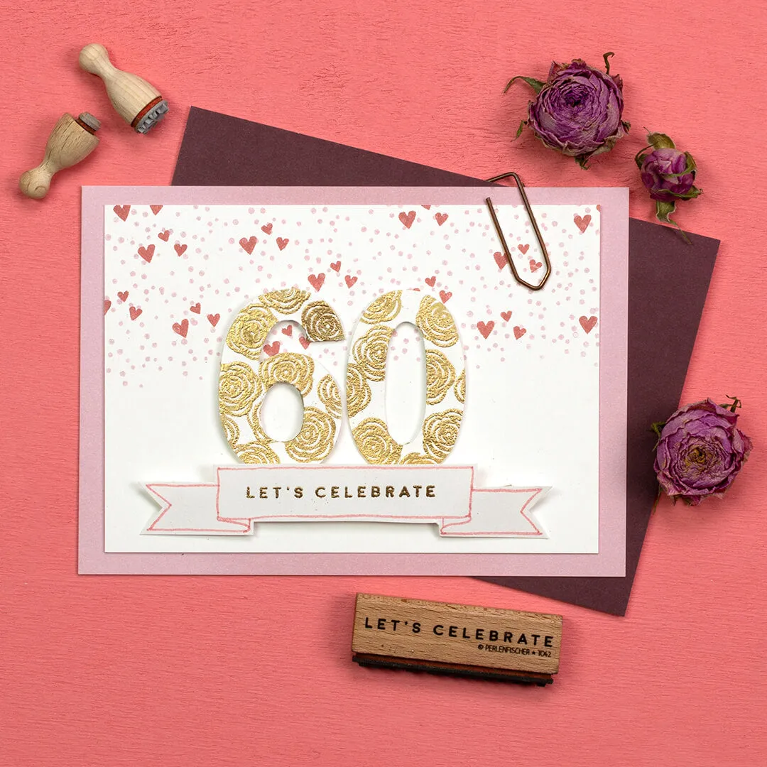 Perlenfischer Rose Stempel 15x15 mm für Hochzeit
