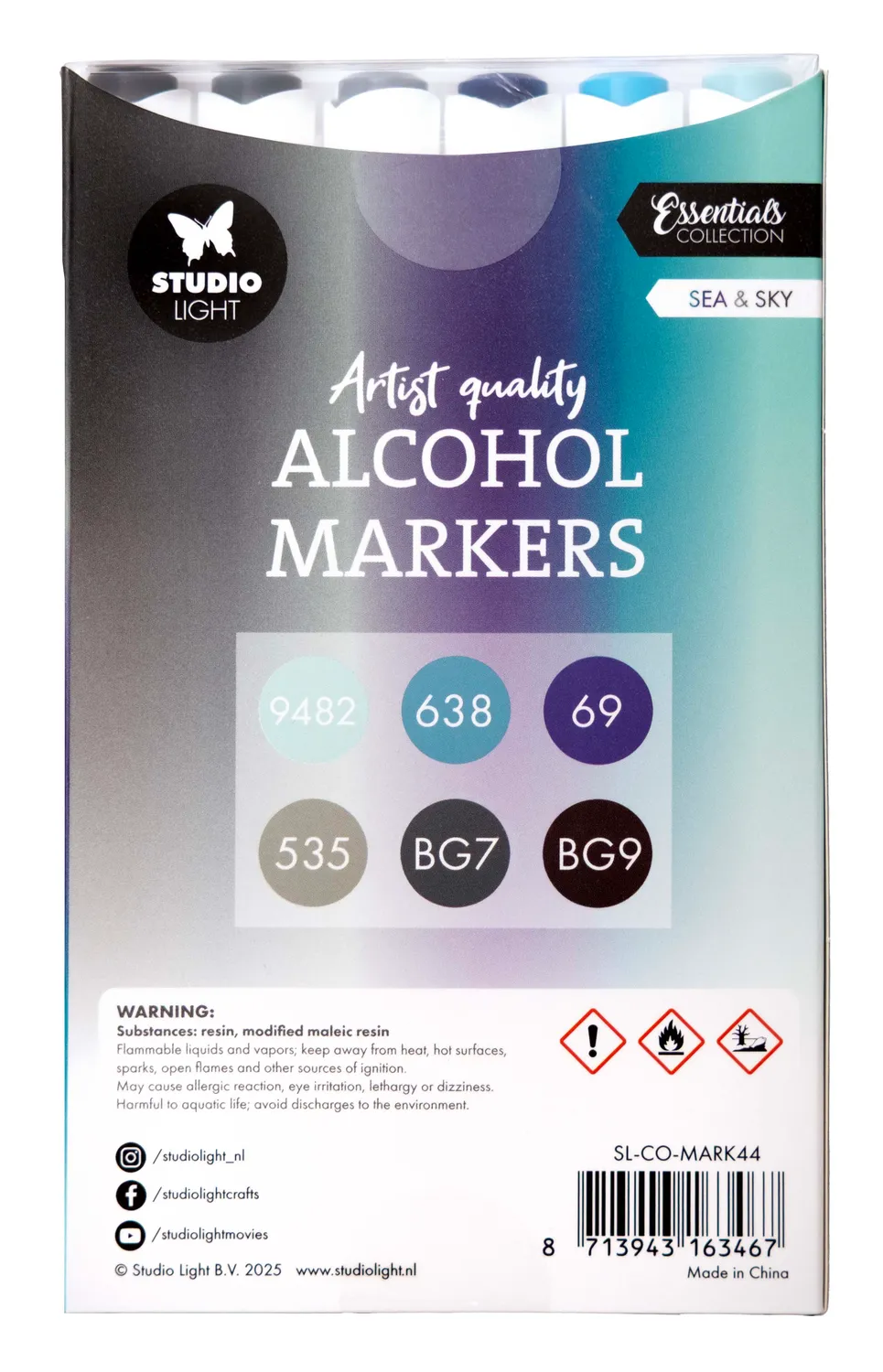 Studio Light Essentials Alkoholmarker Sea & Sky 6 Stück Set