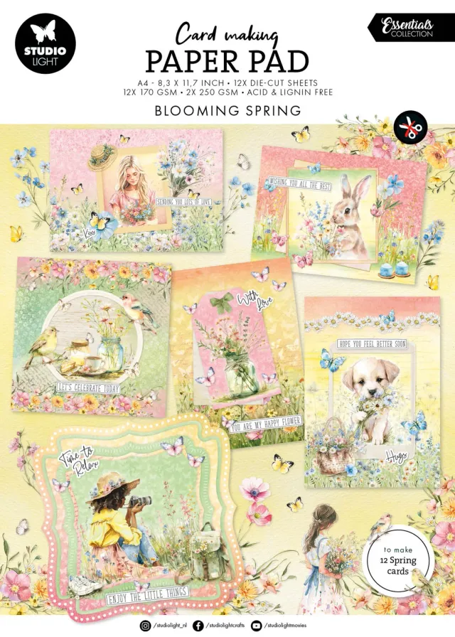 StudioLight Essentials Blooming spring Karten Papierblock A4