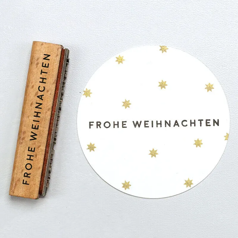 Perlenfischer Frohe Weihnachten Textstempel 3x64 mm Gruss