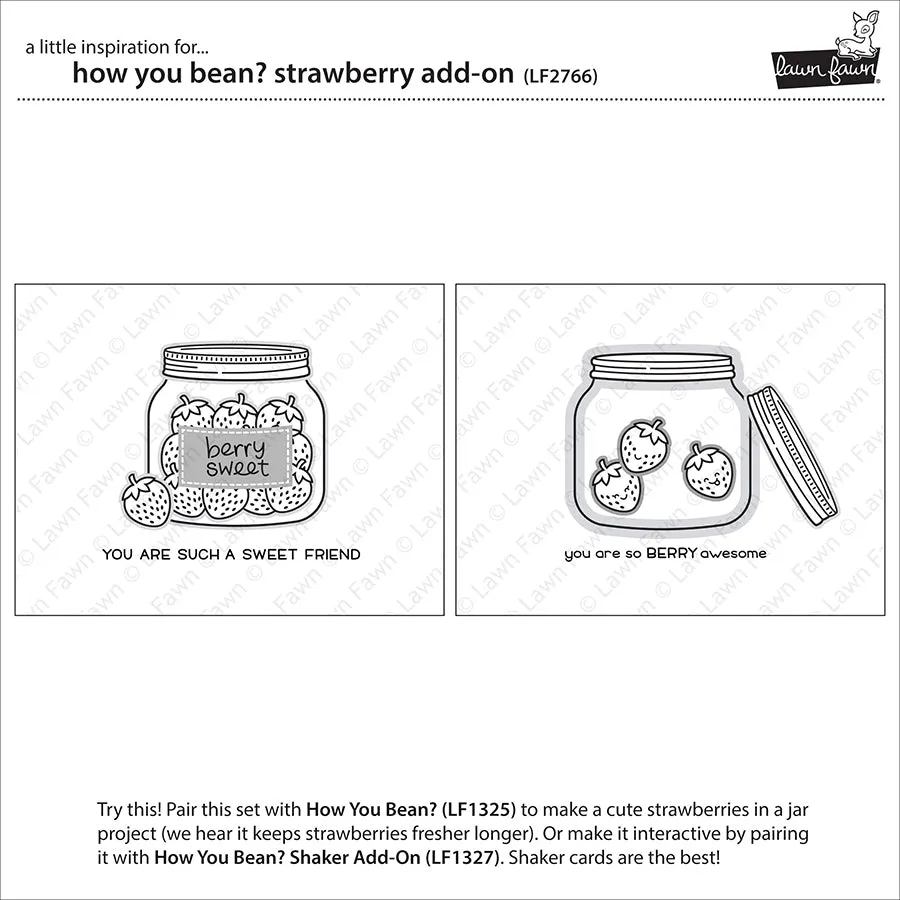 Lawn Fawn How You Bean Strawberries Clear Stamps