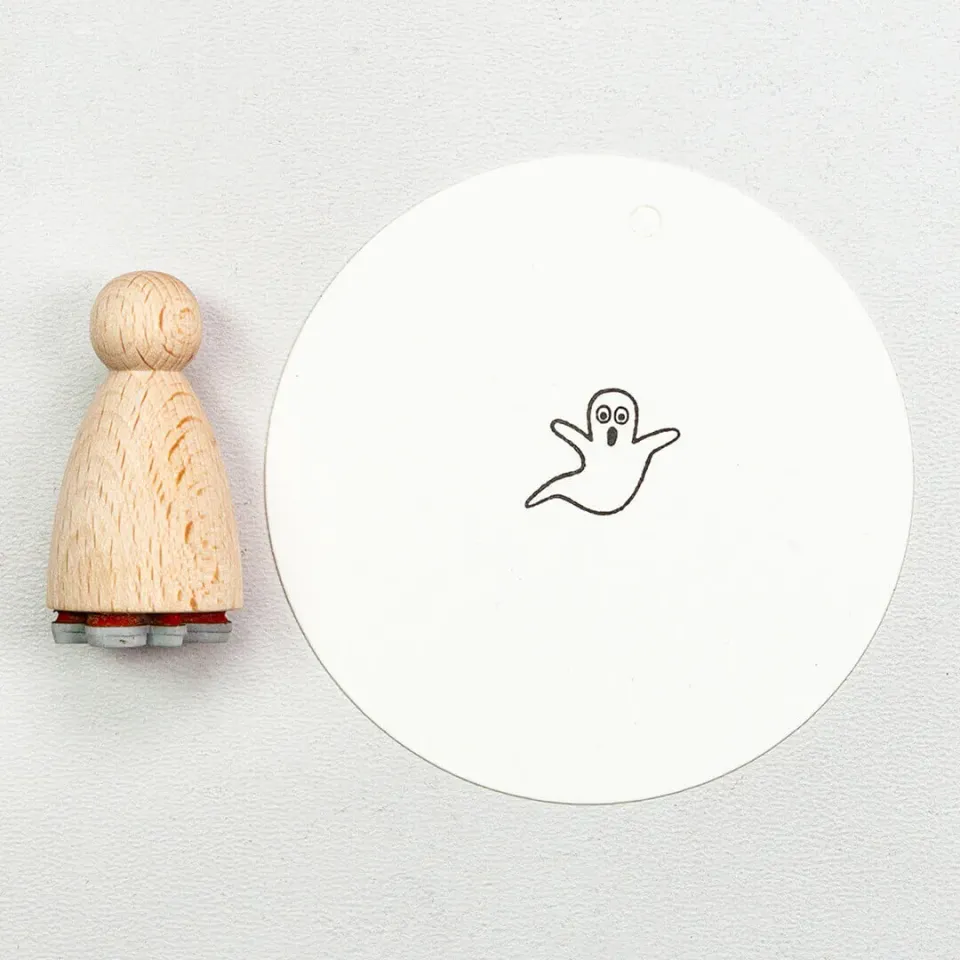 Perlenfischer Ghost small Stempel Holzkegel 15x18 mm Halloween