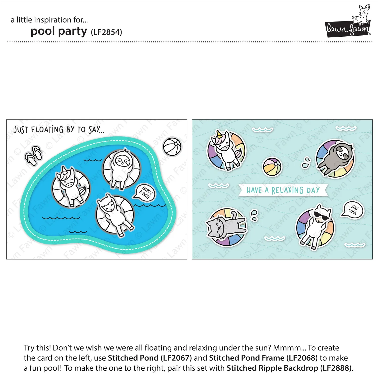 Lawn Fawn Pool Party Klarsichtstempel Sommer