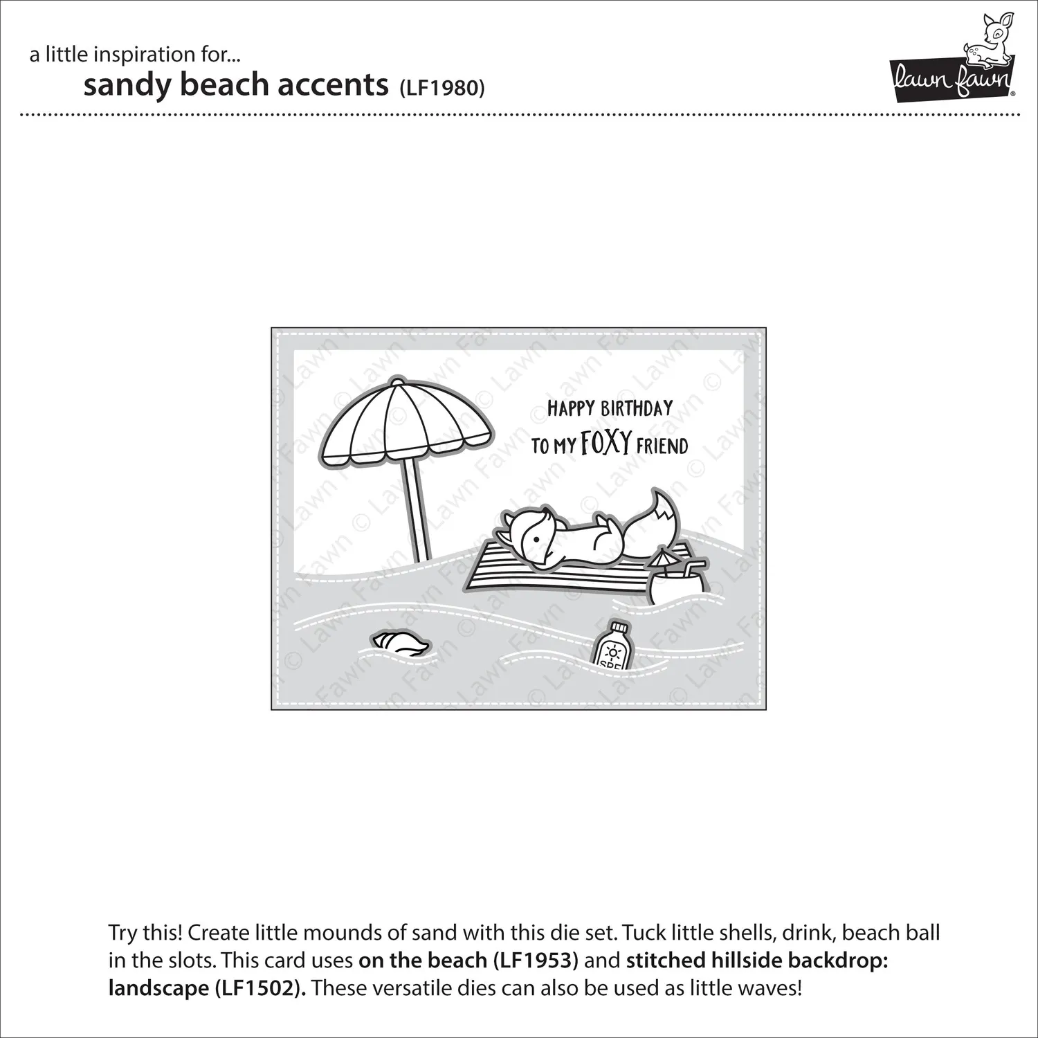 Lawn Fawn Lawn Cuts Sandy Beach Accents Stanzschablonen Strand