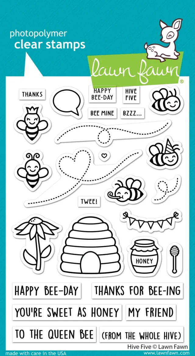 Lawn Fawn Hive Five Clear Stamps Bienen Englisch LF2927