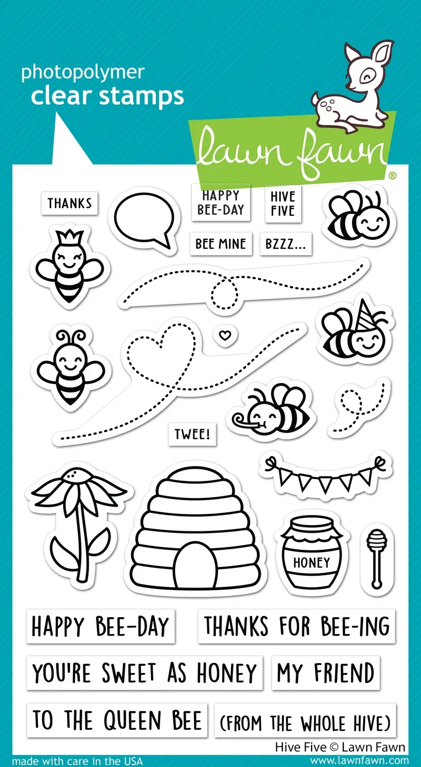 Lawn Fawn Hive Five Clear Stamps Bienen Englisch LF2927