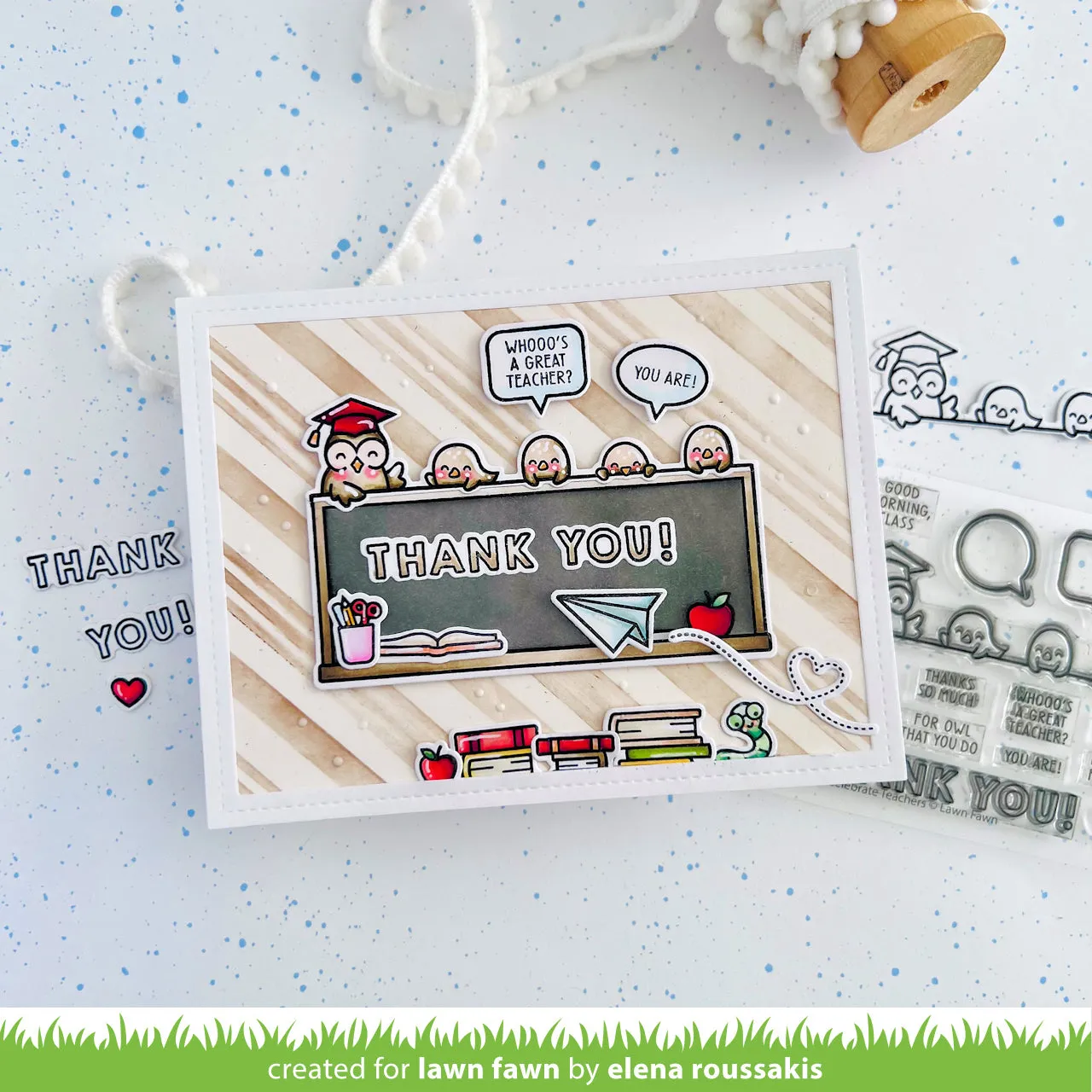 Lawn Fawn Simply Celebrate Teachers Clear Stamps Eulen