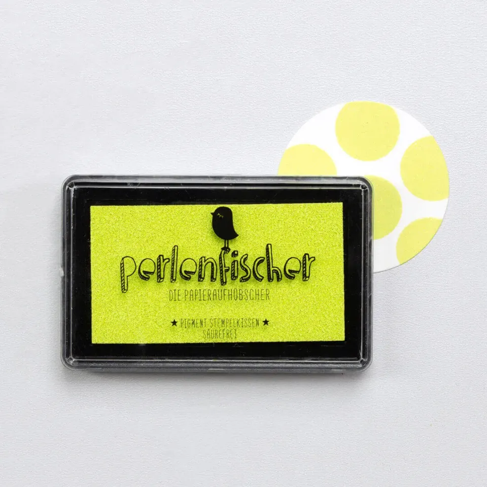 Perlenfischer Limone Groß Stempelkissen Pigment wasserbasiert