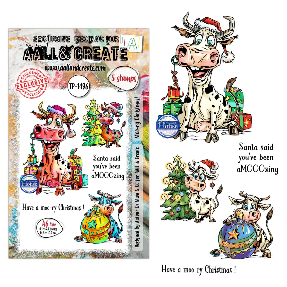 AALL and Create TP-1496 A6 Stempelset Moo-ry Christmas