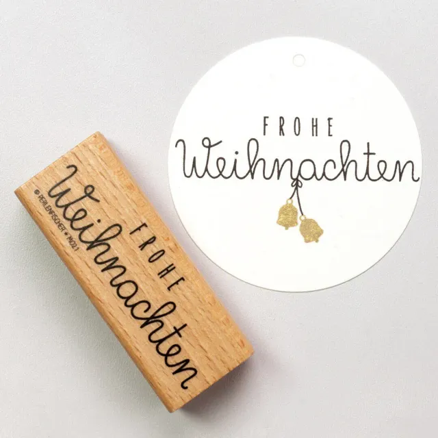 Perlenfischer Frohe Weihnachten 2 Stempel 18x72 mm
