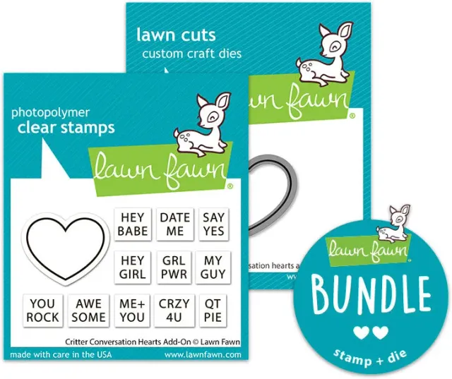 Lawn Fawn Critter Conversation Hearts Stempel Stanzen Set