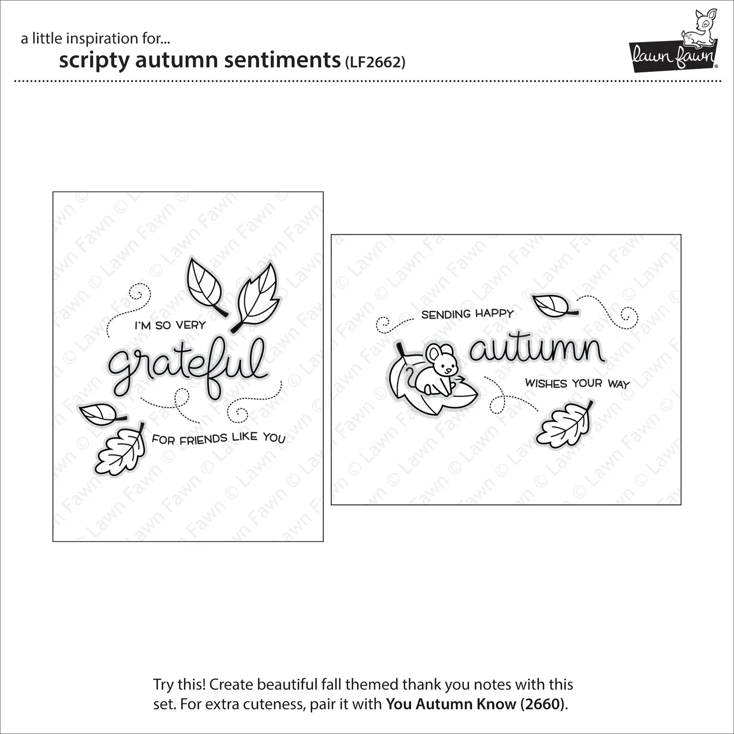 Lawn Fawn Scripty Autumn Sentiments LF2662 Stempelset Herbst