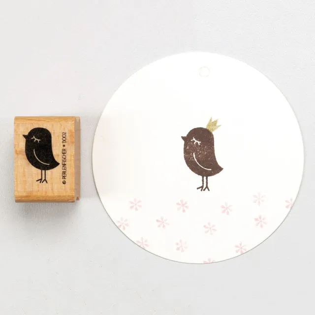 Perlenfischer Vogel Dame Stempel 22 x 15 mm