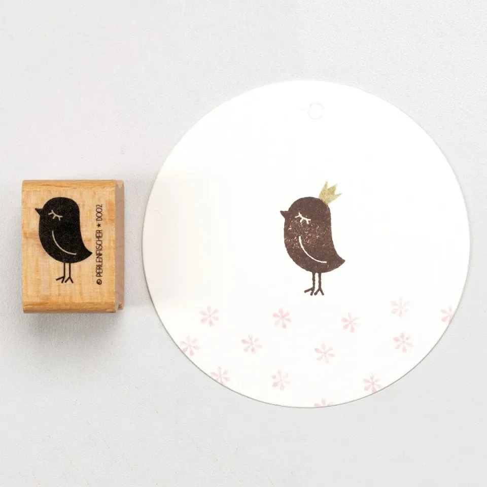 Perlenfischer Vogel Dame Stempel 22 x 15 mm