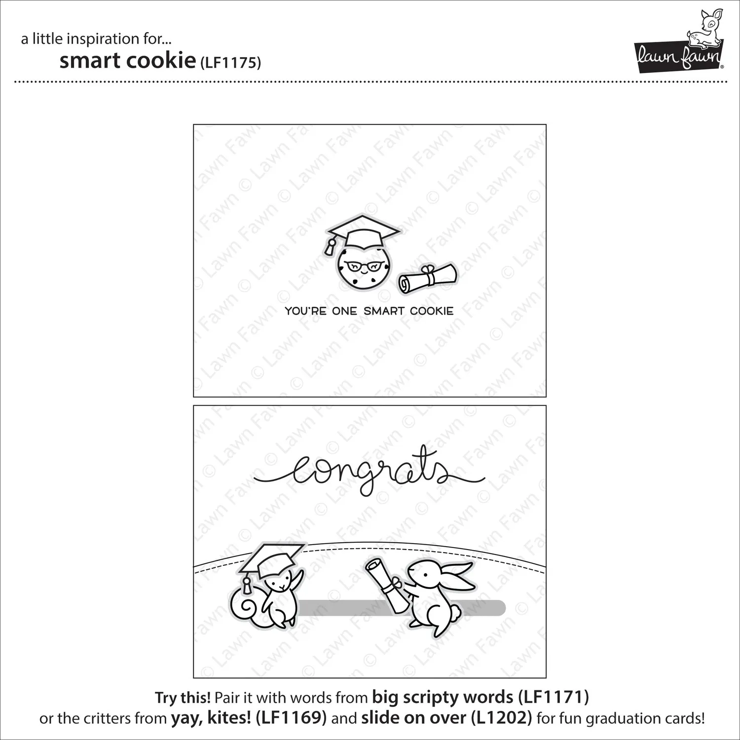 Lawn Fawn Smart Cookie Clear Stamps Keks Abschluss