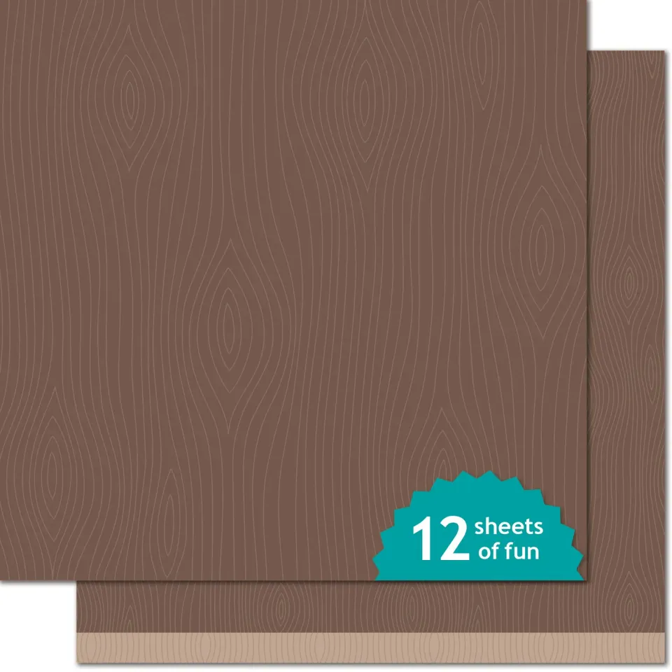 Lawn Fawn Armoire Designpapier 12x12 Holz braun 12 Bogen