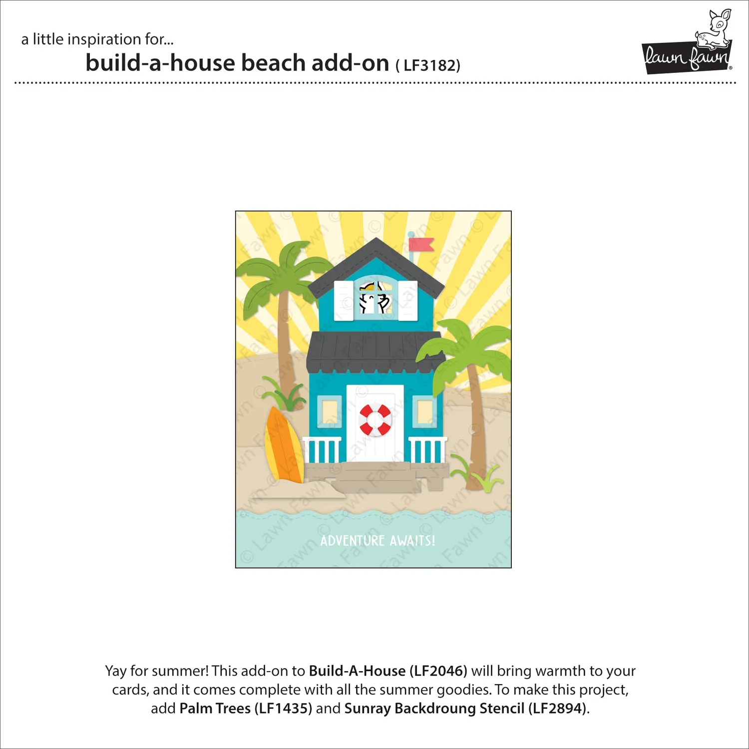 Lawn Fawn Build-A-House Beach Add-On Stanze Sommer
