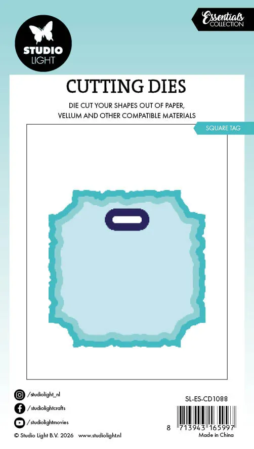 StudioLight Essentials Torn Edge Tag square Stanzschablone