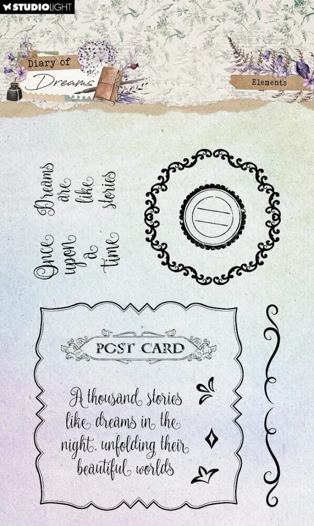 StudioLight Diary of Dreams Elements Clear Stamp 93x136mm
