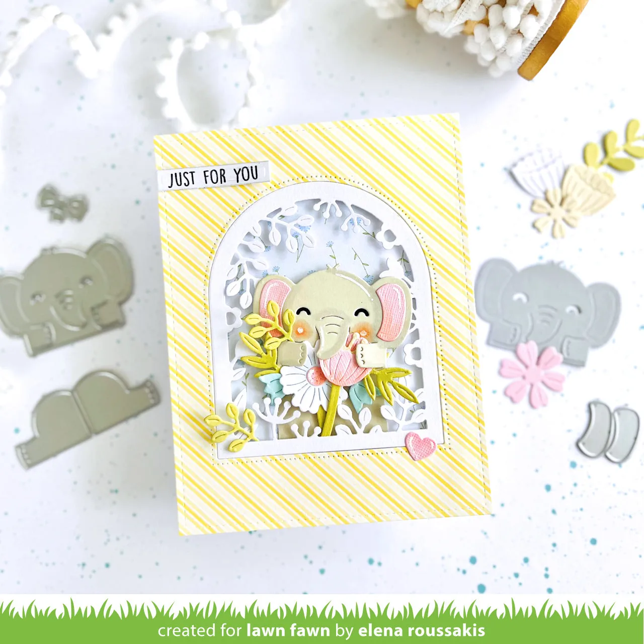 Lawn Fawn Tiny Gift Box Elephant LF3100 Stanzschablonen
