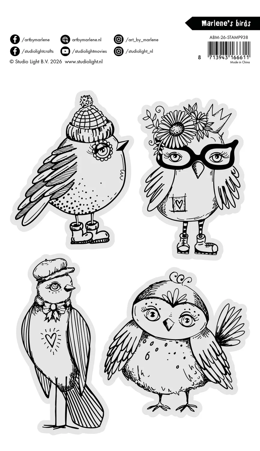 Art by Marlene 2026 Marlene's birds Clear Stempel Vögel