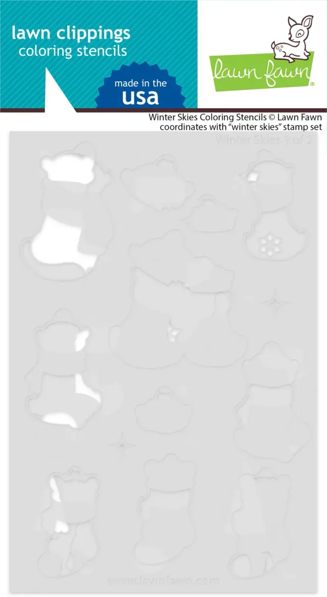 Lawn Fawn Winter Skies Coloring Stencil Weihnachten 2-teilig