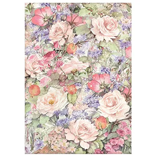 Stamperia Casa Granada DFSA4660 Reispapier A4 Blumen