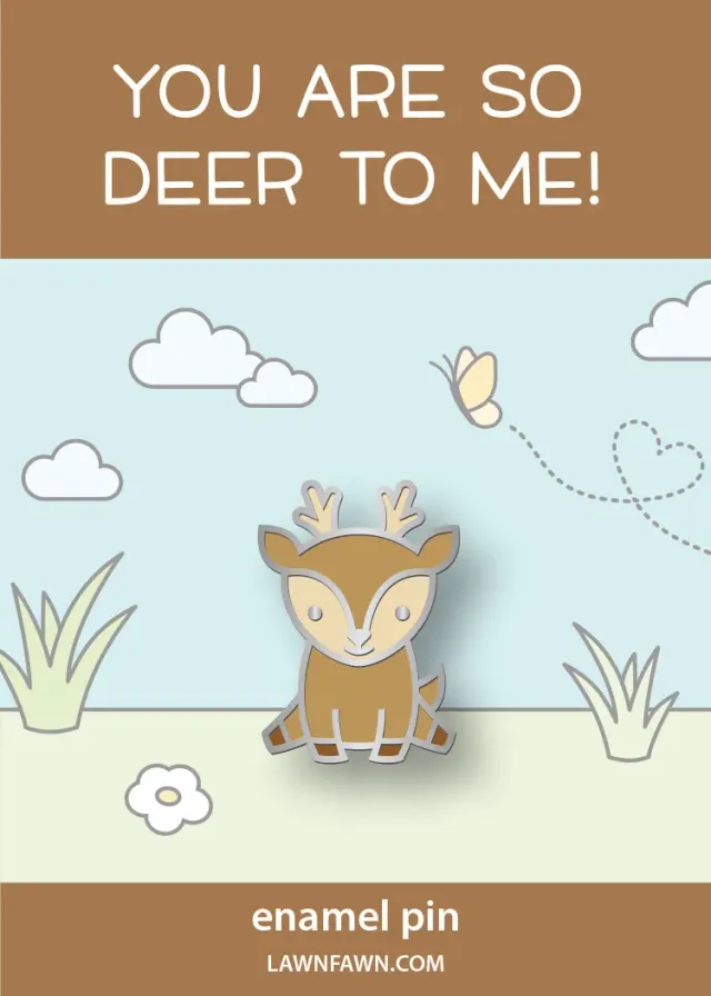 Lawn Fawn Hello Deer Emaille Pin LF1805 Reh 2,5 cm