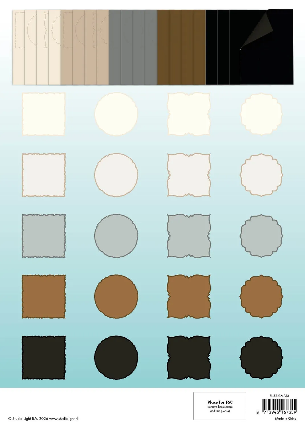 StudioLight Essentials Naturals Papierblock 152 mm 20 Blatt